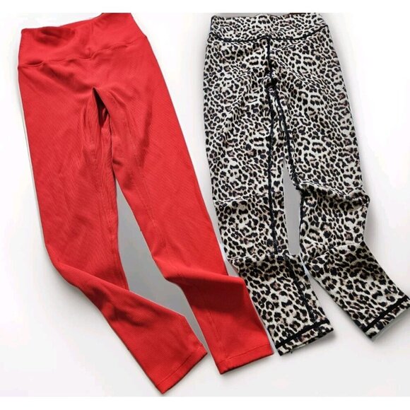 Leggings Womens XS Lot of 2 Solid & Striped Zyia Stretch Bright Activewear Ankle - Picture 9 of 16